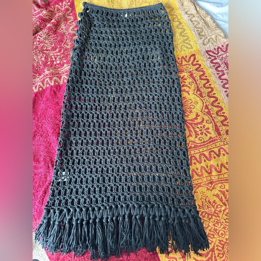 Superdown NWOT Misty Crochet Midi Skirt Black 🖤 Small - Picture 7 of 16